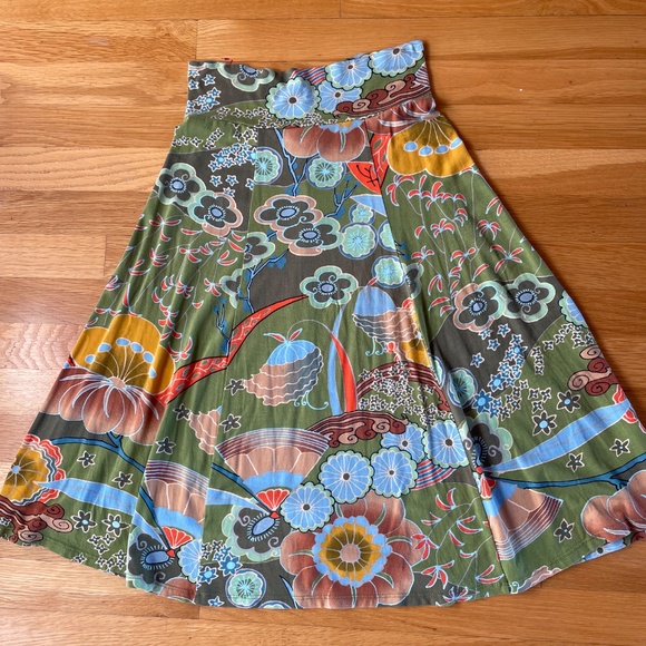 Colorful Japanese motif midi skirt - Picture 4 of 5